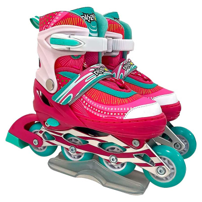 Ролики раздвижные размер L 38-41 со светом Dvizhok 141V-669-3 розово белые 1